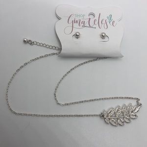 Never worn Leaf necklace and earring set